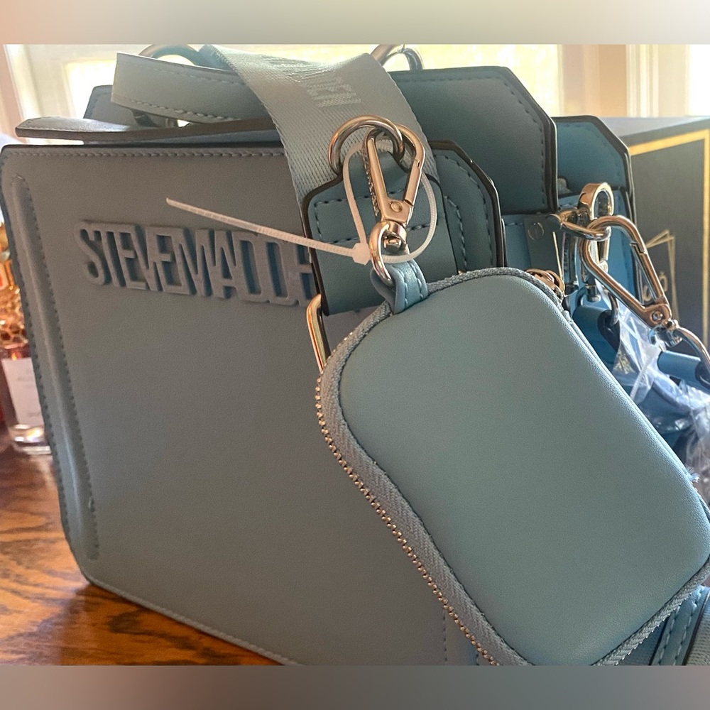 Steve Madden-BEVELYN Malibu Blue Satchel!NEVER USED designer bag